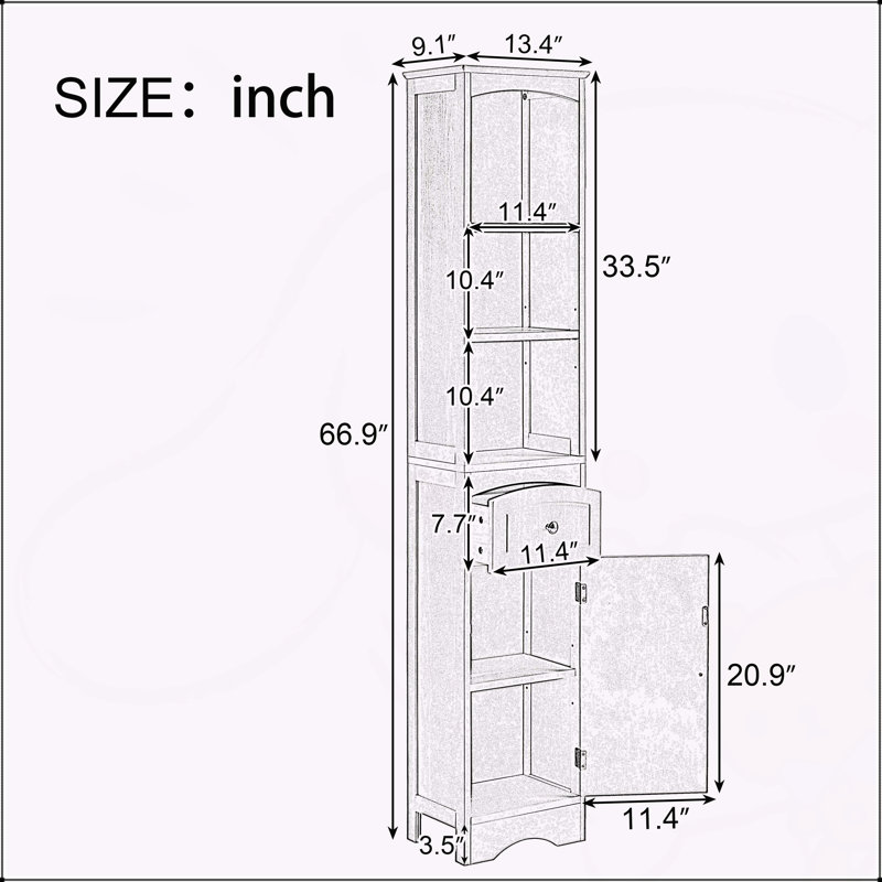 Versatile Freestanding Bathroom Cabinet with Multiple Storage Options, Black