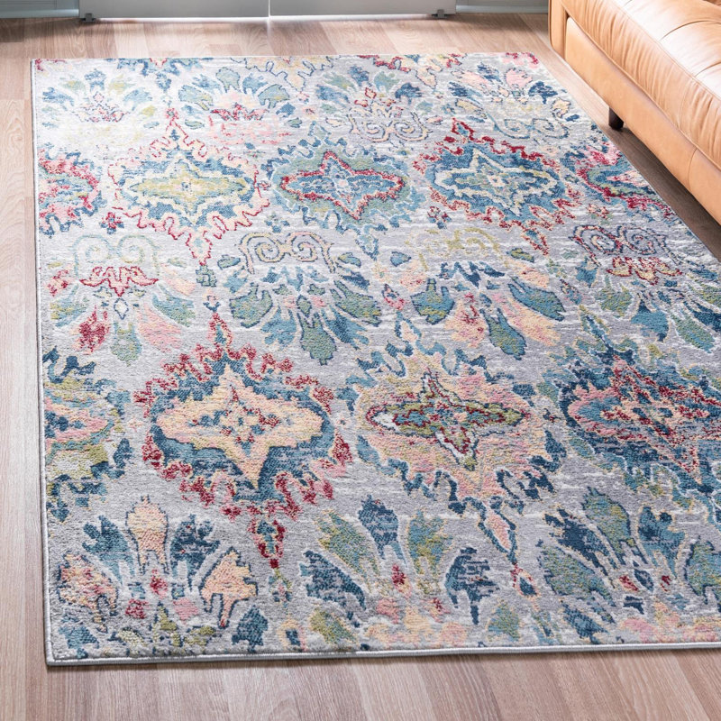 Geometric Indoor Rug, Rectangle 8' x 10', Gray