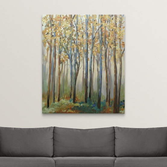 «Allison Pearce» par Anjelo Golden Leaves, H 48 po x l 40 po x P 1,5 po, Toile
