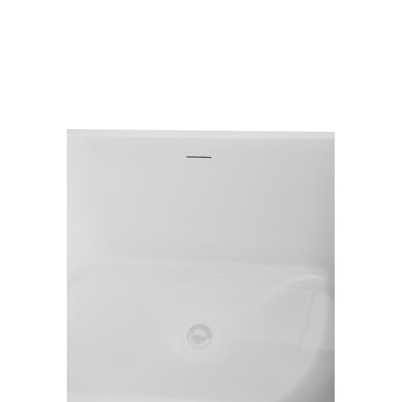 54" Streamline Soaking Freestanding Tub and Tray With Internal Drain, Glossy White