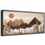 «Western Wood Effect Landscape Rustic Peaks Sunrise Over The Mountains», reproduction d'art sur toile-111176784-96074556