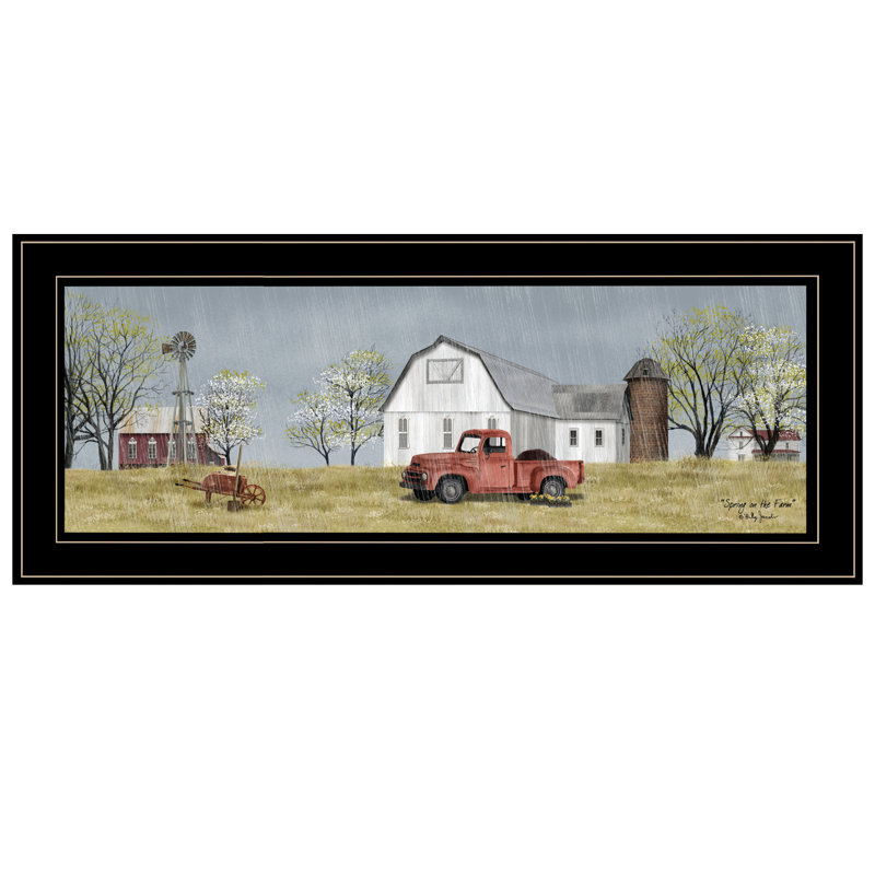 «Spring on the Farm», art mural encadré pour le salon, impression murale par Billy Jacobs, Noir, H 15 po x l 39 po x P 1 po