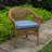 Casual Cushion Wicker Outdoor Chair Cushion, Sunbrella Fade & Water Resistant for Wicker Dining Chairs & Sunroom Seats, 18"W x 18"D, 2.5" thick, Reversible, Cast Ocean-129892916