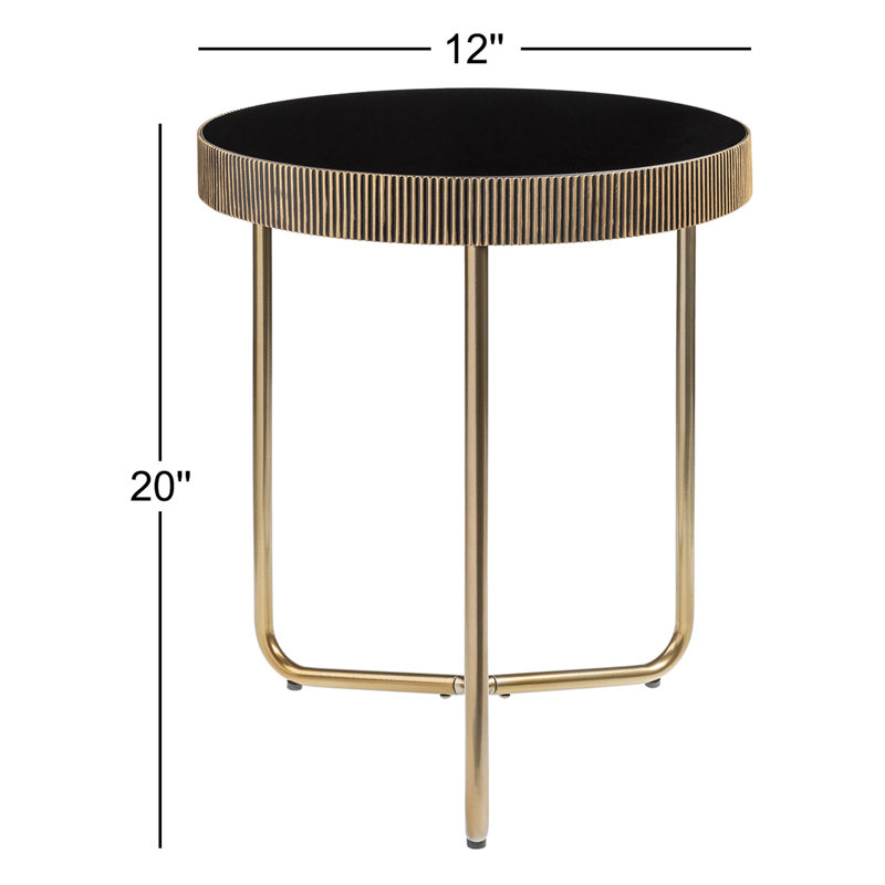 Athea Modern End Table, Metallic Brass