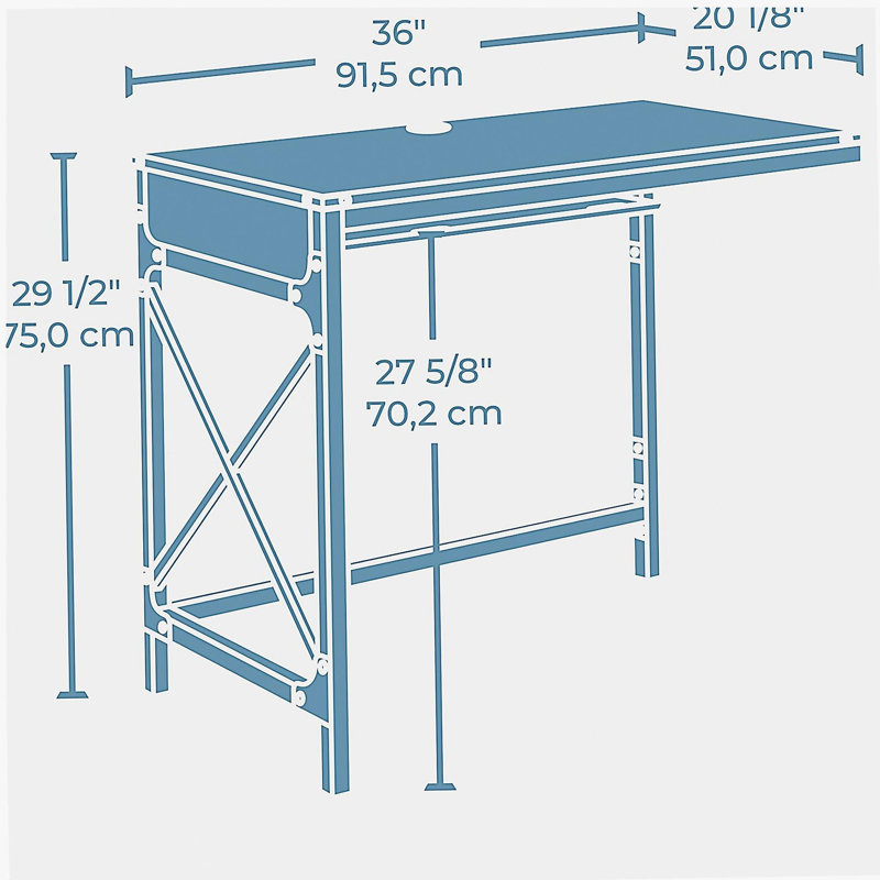 Bureau de retour 36 po avec espace de travail élargi, finition brune, 29.5" H x 35.99" W x 20.05" D