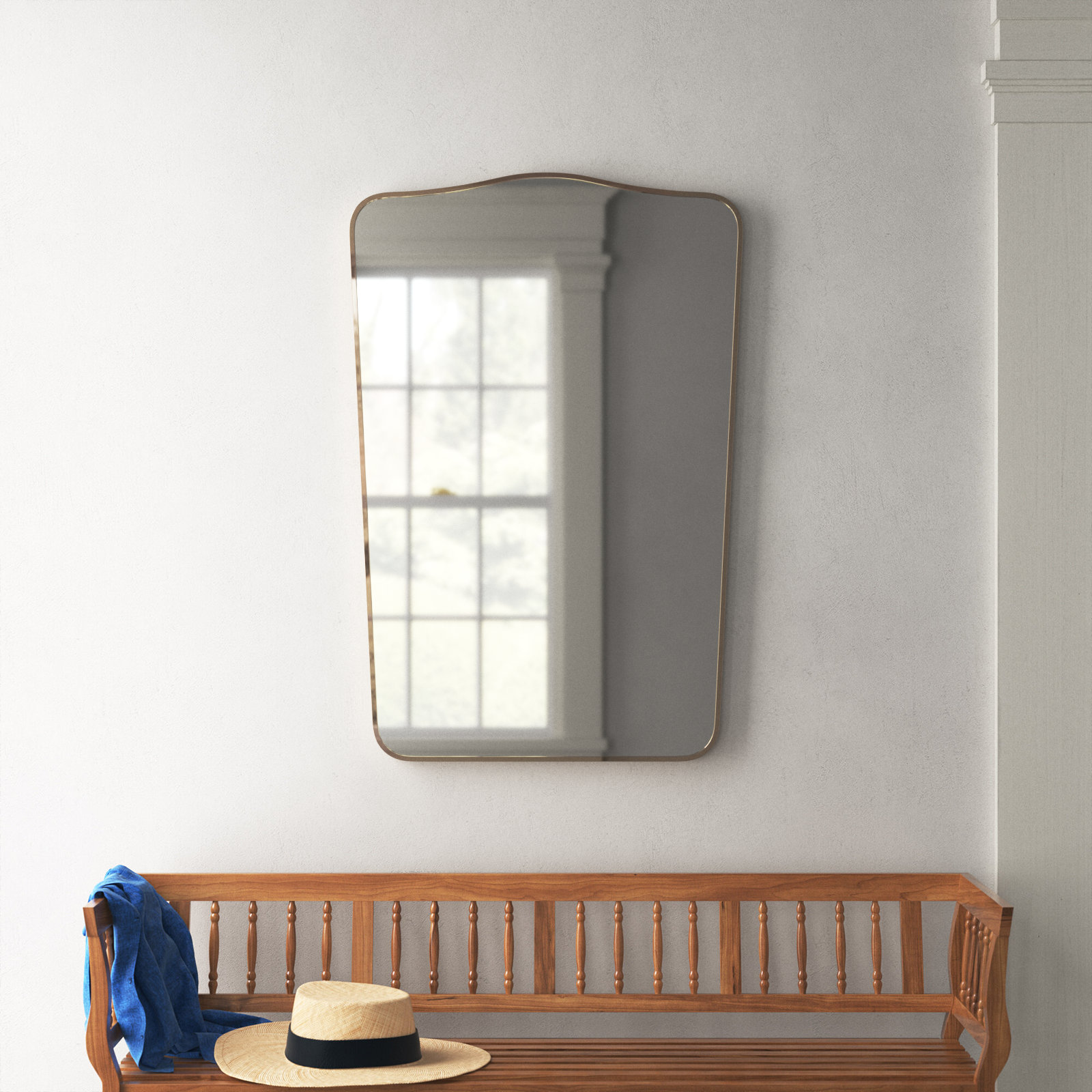 Bellona Aluminium Arch Wall Mirror, Gold