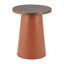 Table de bout ronde en bois et similicuir 23 po