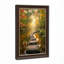 Art mural antique sur toile encadré doré pour le salon, la chambre à coucher, le bureau ou le vestibule - Décoration murale décorative avec forêt d'automne-128996698-128996699