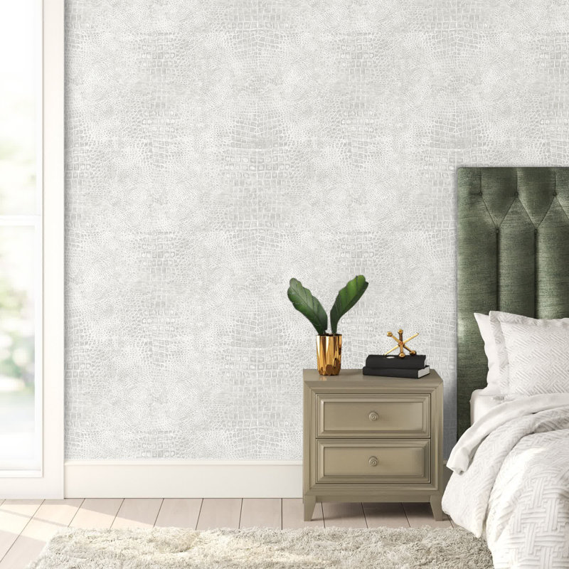 Rouleau de papier peint L 32,7 pi x l 20,5 po , Argenté / blanc