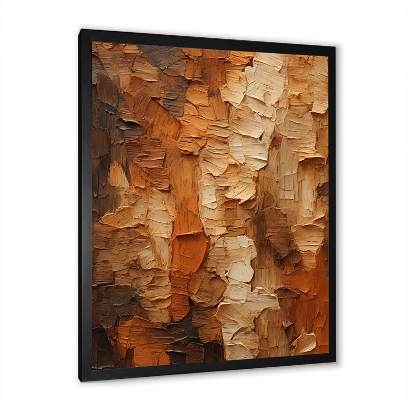 «Brown Tree Bark Essence 2», reproduction sur toile encadrée, Cadre simple noir, H 44 po x l 34 po x P 1,5 po