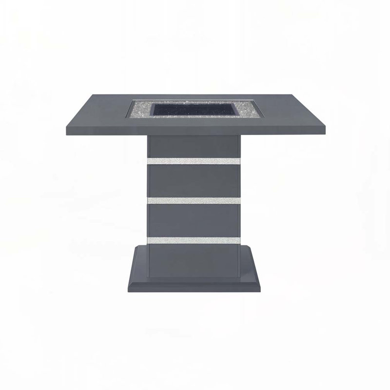 Table basse à plateau en bois ultrabrillant avec base en bois, H 36 po x L 47 po x l 47 po 