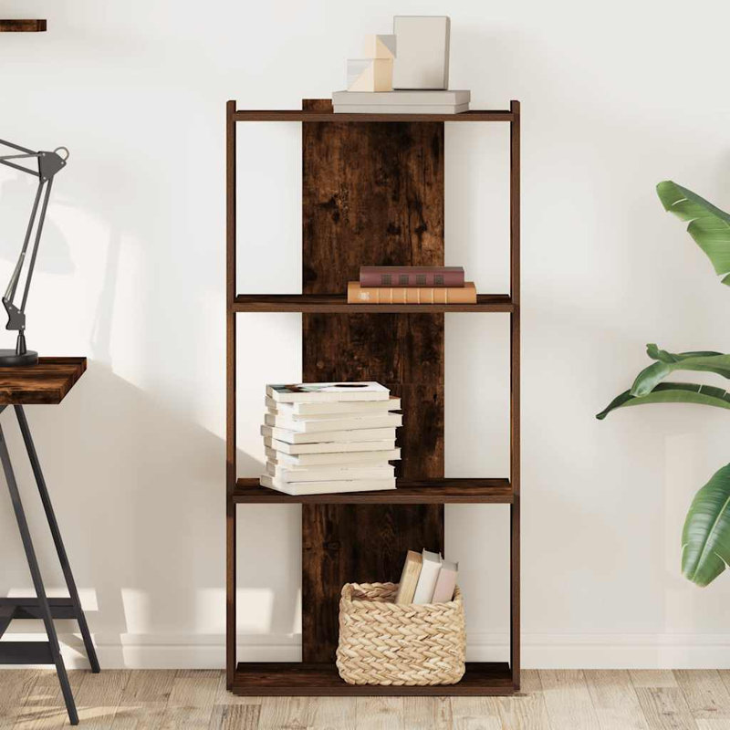 60cm W Bookcase, Smoked Oak, (3 Shelves) 120cmH x 60cmW x 30cmD