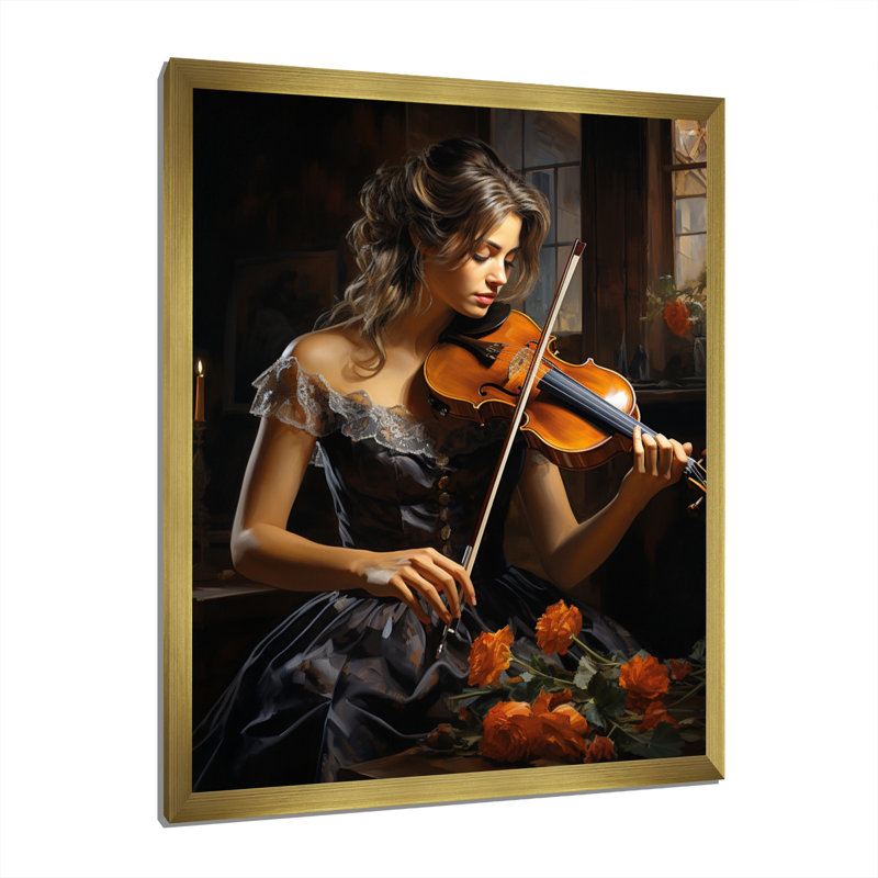 Sonate pour violon Yerkin, H 32 po x l 16 po x P 1 po, Encadrement doré