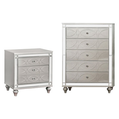 Ensemble commode et table de chevet 2 pièces Shala