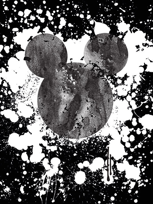 Mickey Mouse Splatter' Graphic Art Print on Wrapped Canvas