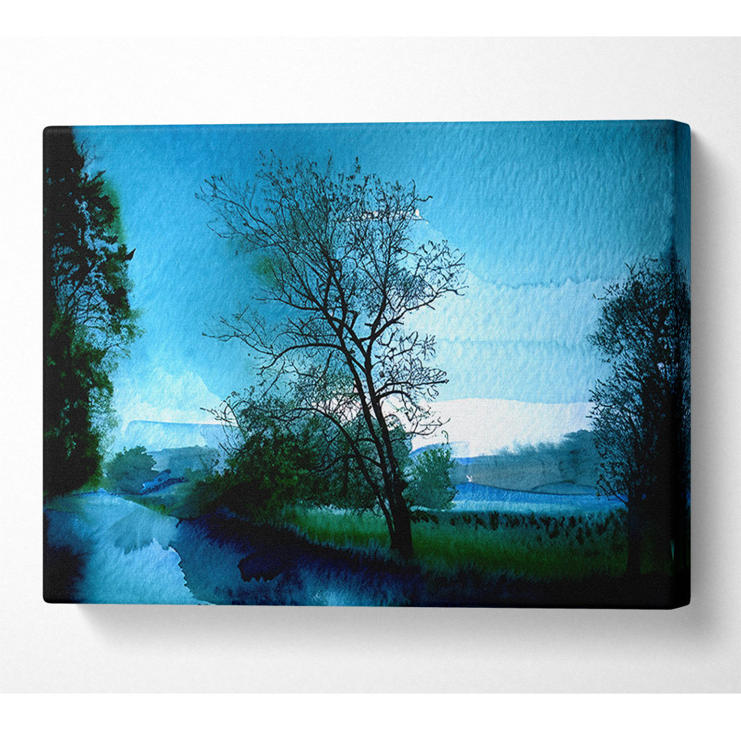 Atemberaubende englische Landschaft Morgen - Wrapped Canvas Kunstdrucke