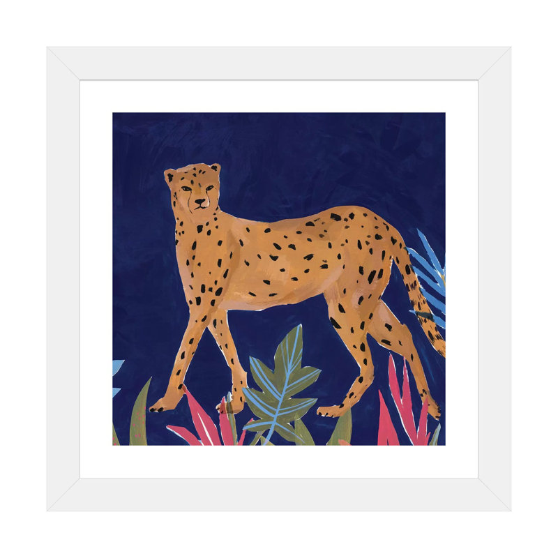 «Cheetah I» par Isabelle Z - reproduction d'art, Papier encadré blanc, Blanc, H 16 po x l 16 po x p 1 po