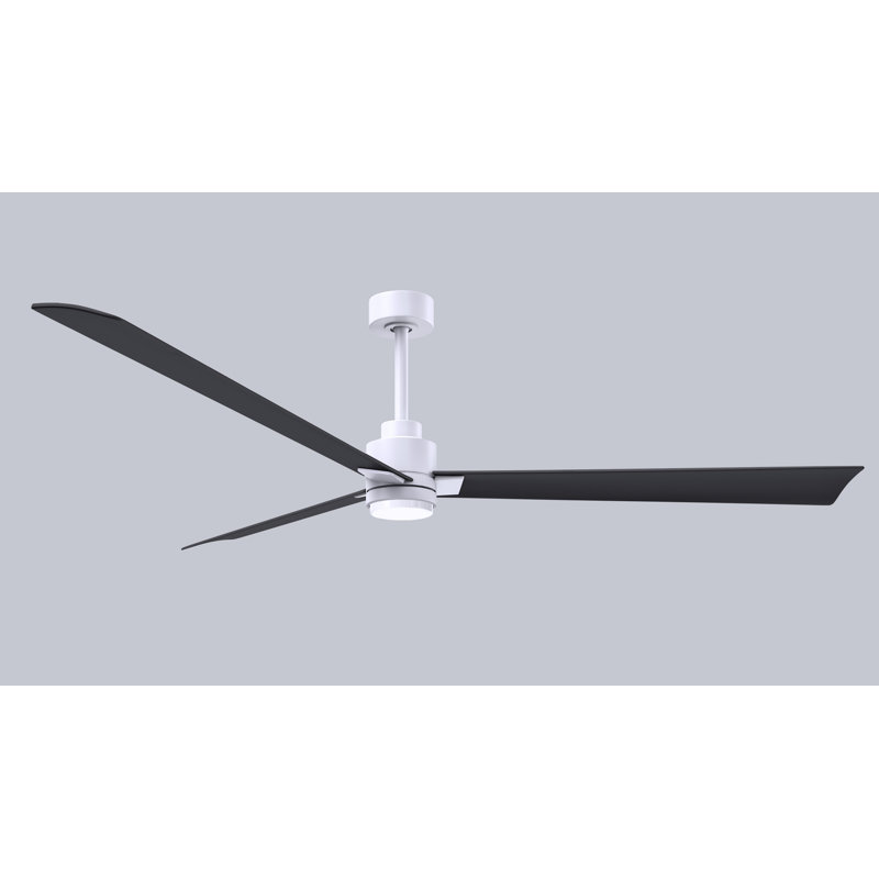 Ventilateur de plafond Alessandra, Noir mat, Blanc mat, 72"