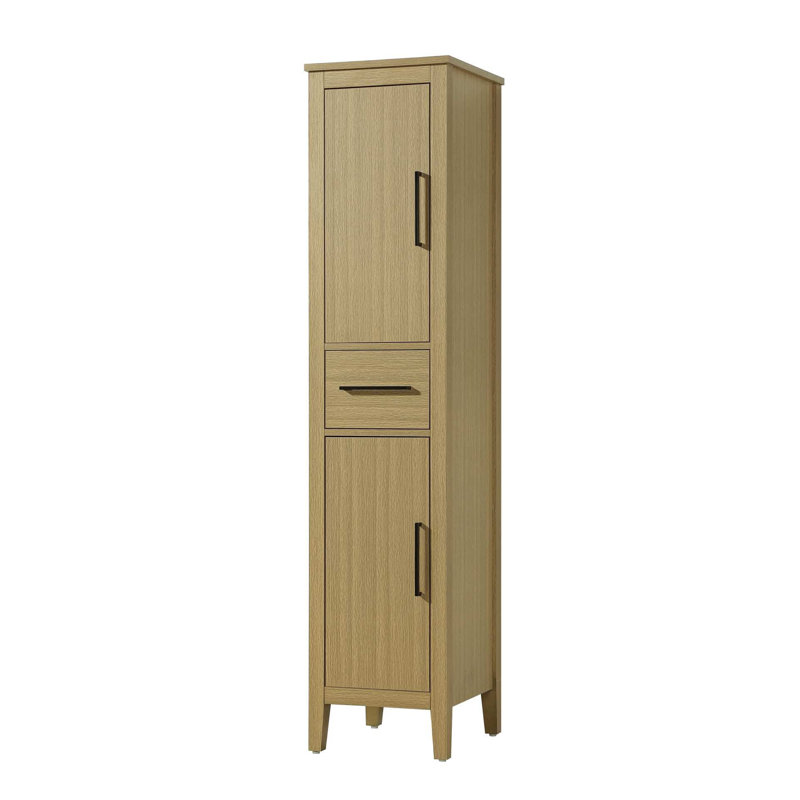 Armoire de rangement 16 po pour salle de bain brun miel, H 72 po x l 16 po x P 72 po, Brun miel