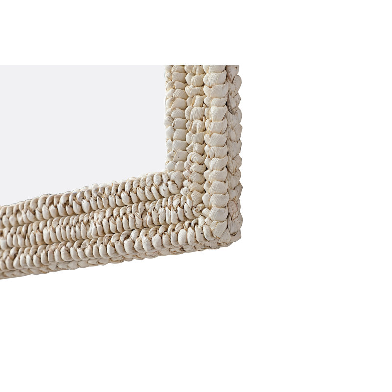Rectangle Cornhusk Mirror in Linen White, 42" x 24"