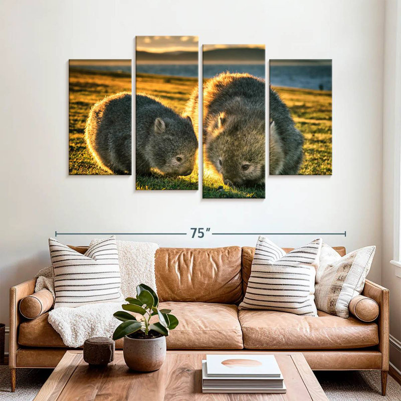 Brampt Wombats In The Field, 42" H x 68" W