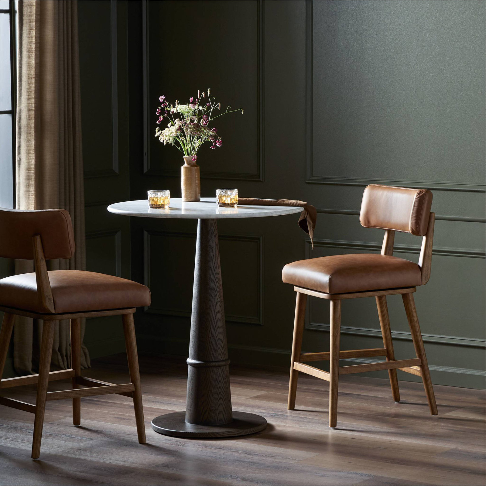 Lando Swivel Bar and Counter Stool, Counter Stool (27" Seat Height), Sonoma Chestnut 