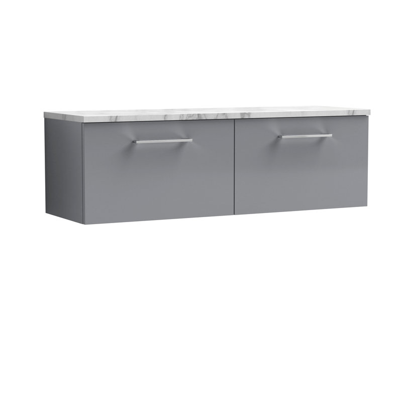 Arno 47.44cm Double Bathroom Vanity Base Only, Satin Grey