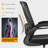 Height Adjustable Mesh Fabric Drafting Chair with Flip Up Arms, Black