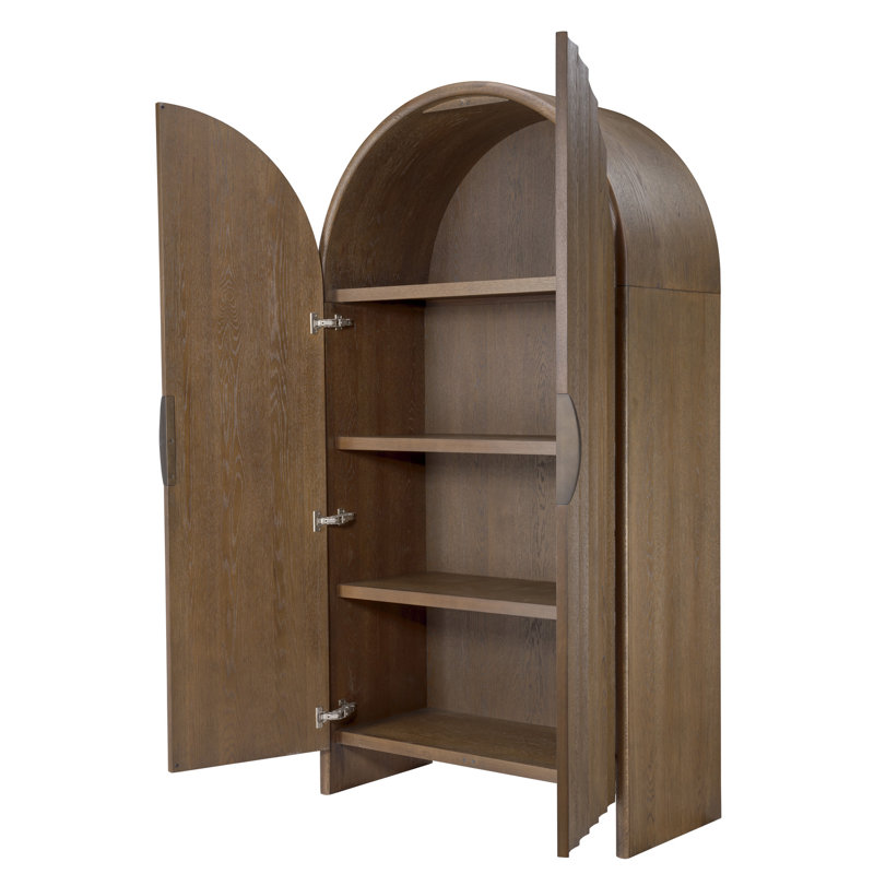 Finley Solid Wood Accent Cabinet, Brown Sugar Oak
