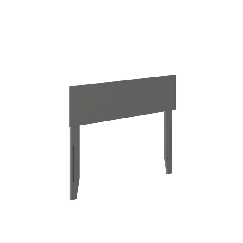 Tête de lit en bois massif Daurice, Lit simple, Gris