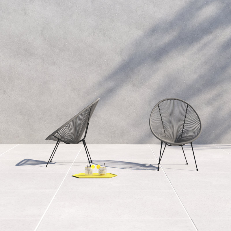 Chaise de patio Sawin Papasan, Gris