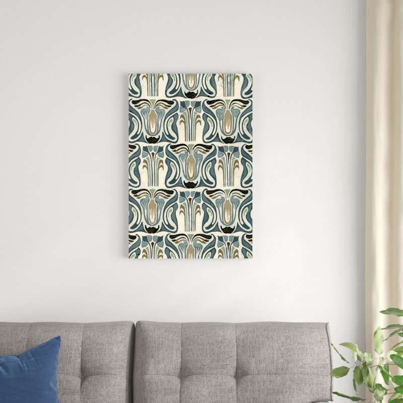 «Deco Parlor Pattern II» par June Erica Vess - peinture sur toile tendue, H 30 po x l 20 po