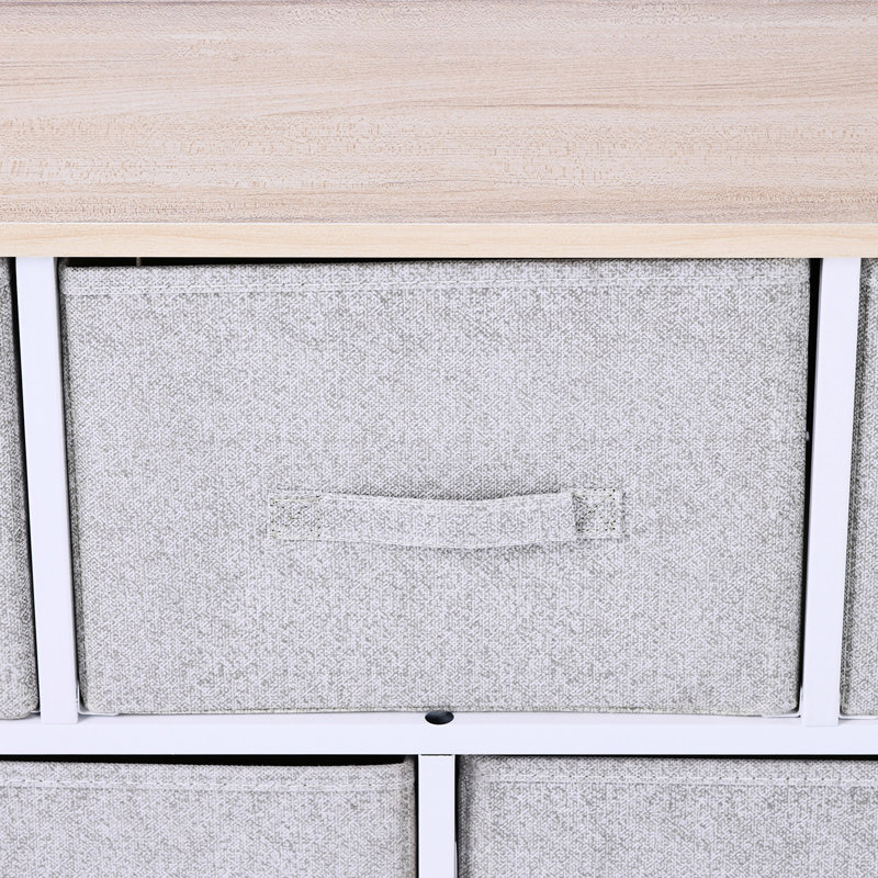 Cube de rangement horizontal à 5 tiroirs pour rangement de chambre à coucher et pratique - espace gris