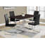 Dining Table, 60" Rectangular, Kitchen, Dining Room, Brown Laminate, Chrome Metal, Contemporary, Modern