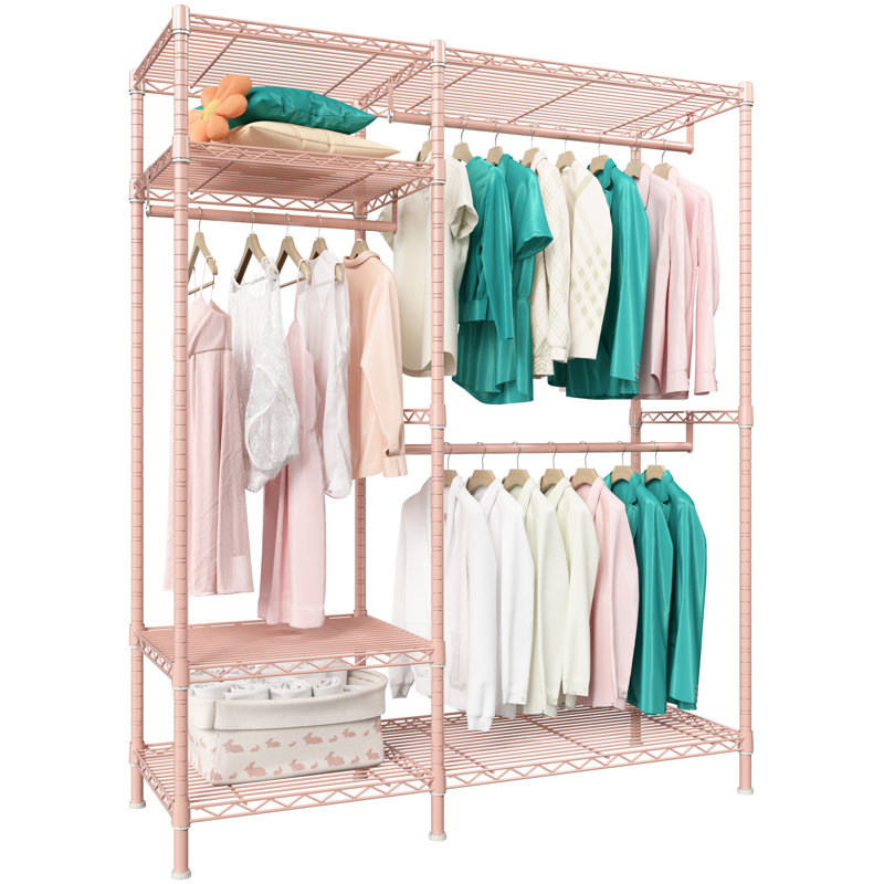Organisateur de vêtements robuste 780 lb Minot, Rose