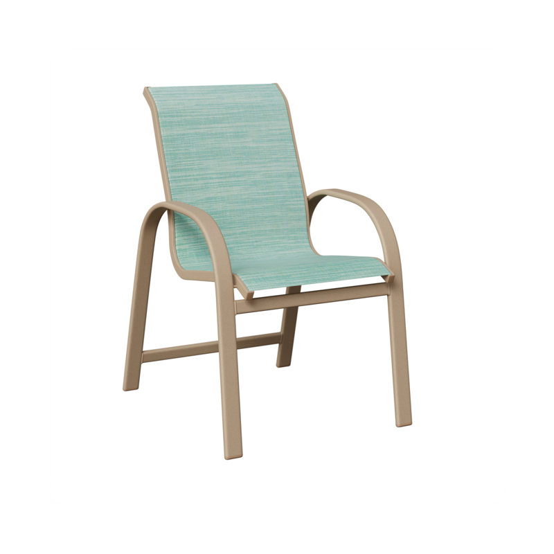 Chaise de salle à manger Berlin Gardens Murphy Sling, Paysage marin, Aluminium moucheté Sahara