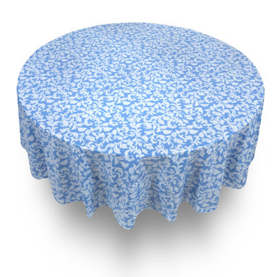 Greta Damask Scroll Round Vinyl Flannel Backed Tablecloth