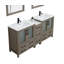 Meuble-lavabo double 72 po avec plateau et miroir-107174028