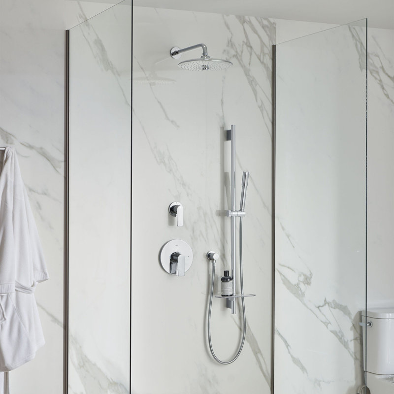 Euphoria Fixed 3-Setting Rain Shower Head Jet SmartRain Settings, Brushed Nickel Infinity, 2.8 gpm