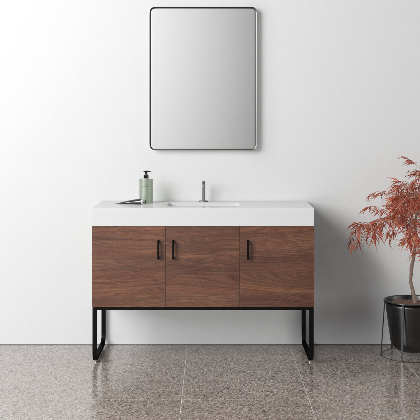 Keena 48" Cedar Single Bathroom Vanity, Walnut