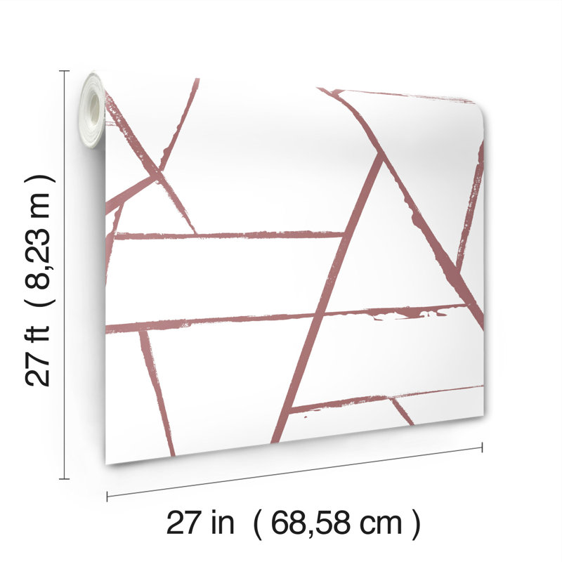 Geometric Wallpaper Double Roll, Spice Red