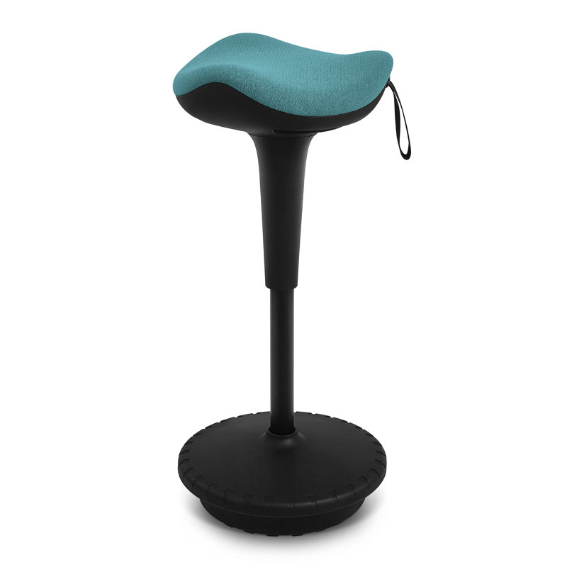 Adjustable Height Ergonomic Industrial Stool with Footrest, Blue