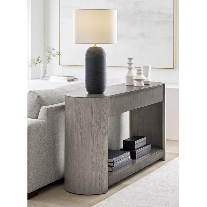 Fanny Table Lamp, 28.13" H x 15" W x 15" D, Rough Black Ceramic