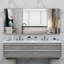 Miroir surdimensionné en aluminium pleine longueur de style moderne pour mur et plancher avec plateau amovible pour salle de bain, chambre à coucher et salon, argent 72 x 32 pouces