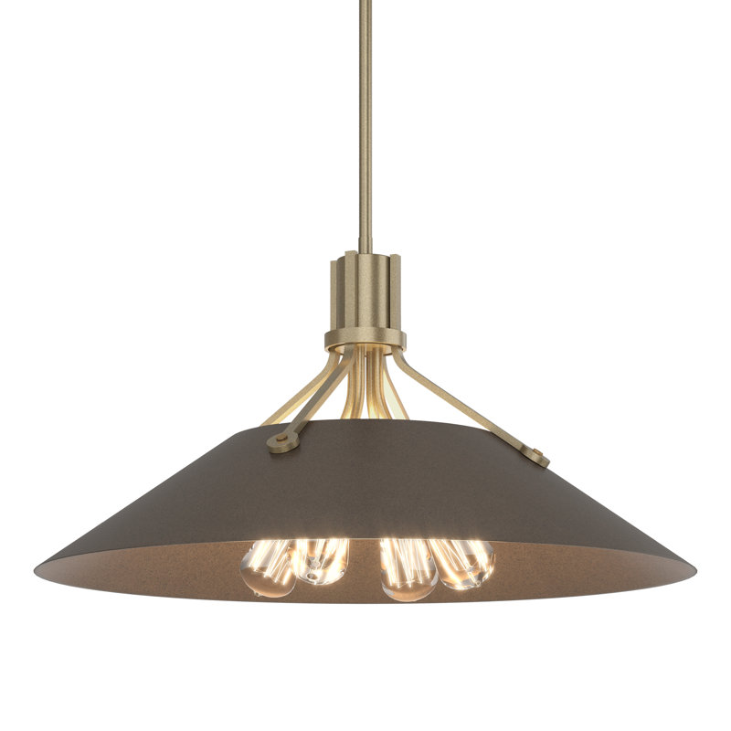 Henry 4 - Light Single Cone Pendant, Soft Gold, Bronze