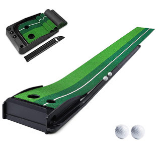 Yunic Golf Putting Mat Portable Golf Putting Green Practice for Indoor&Outdoor Training Mat Golf Training Aid(8FT/10FT))
