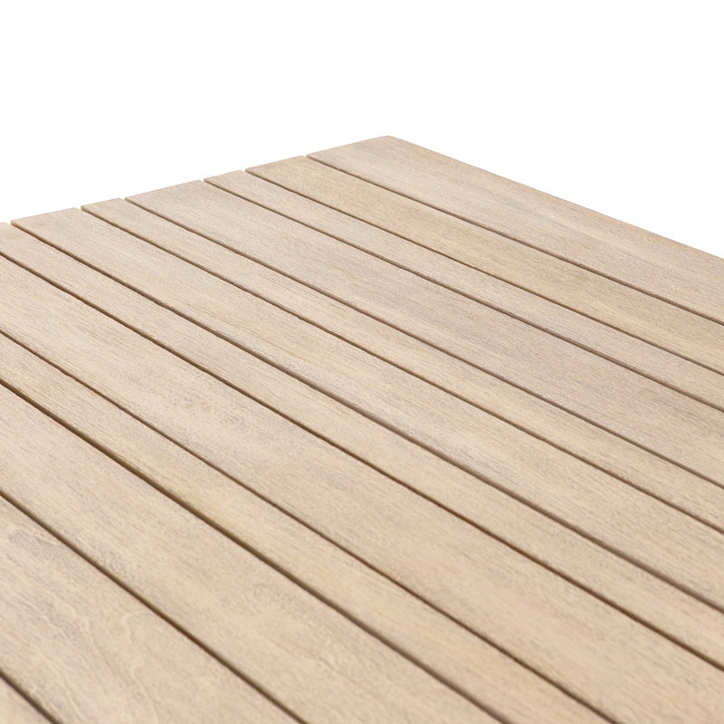 Minimalist Nude Teak Rectangular Outdoor Dinner Table