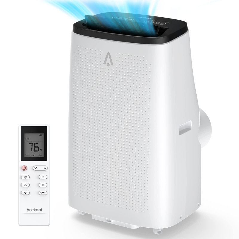 Climatiseur portatif 14 000 BTU - Refroidissement de pièce de 700 pieds carrés, mode veille, 3 vitesses de ventilateur, télécommande pour la maison et le bureau