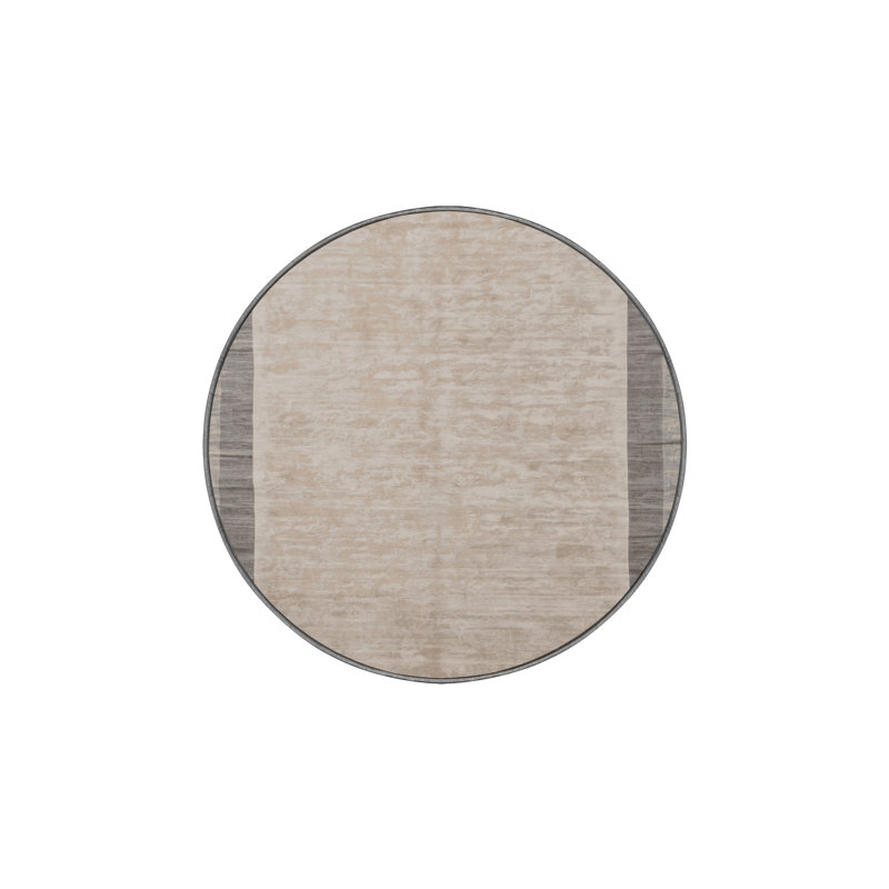 Machine Washable Gray Area Rug, Round 3'