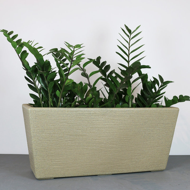 Warnack ECOBO Eco-Friendly Rectangular Planter Box Indoor/Outdoor Planter for Flowers & Plants, 1, Beige